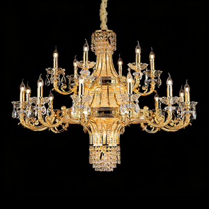 Lampadario di Cristallo Illuminazione in Ottone Lampadario a Doppia Altezza Lampadari e Lampade di Lusso - Product Image 2