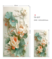 Rouleaux de papier peint PVC 5D 3D, autocollants muraux décoratifs floraux, panneaux muraux autocollants pour salon et chambre à coucher
