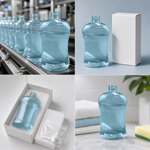 Bouteille <span class=keywords><strong>en</strong></span> PET ronde de luxe miniature créative et économique de 400 ml pour gin, <span class=keywords><strong>whisky</strong></span>, brandy, vodka, alcool avec bouchon <span class=keywords><strong>en</strong></span> liège - Product Image 3