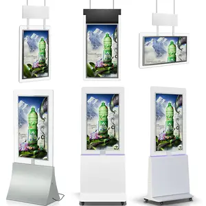 Tampilan jendela Digital LCD kecerahan tinggi layar ganda layar iklan Video Poster layar tampilan jendela untuk toko