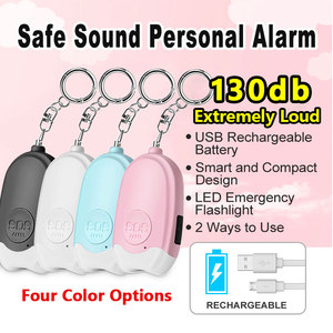 An Ninh cá nhân bảo vệ thiết bị 130dB tự vệ báo động Keychain có thể sạc lại với khẩn cấp Led đèn pin - Product Image 2