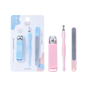 Ensemble de manucure LMLTOP rose en acier inoxydable, coupe-ongles, lime à ongles, pousse-cuticules, portable, pour adultes F0106 - Product Image 2