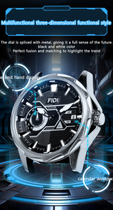 Reloj de Cuarzo Serie FD110 de 43 mm con Correa de Silicona, Pantalla Analógica, Cronógrafo, Reloj Deportivo para Hombre - Product Image 4