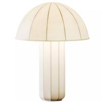 Lampe de bureau Kahlo moderne en fer et tissu, en forme de champignon, avec lumière LED pour chambre, bureau, salon, design simple