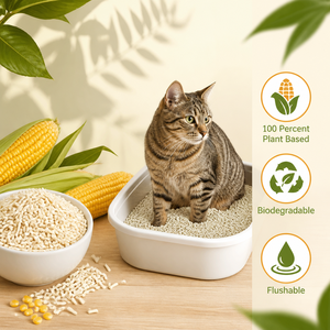 Litière pour chat en amidon de maïs et tofu, à base végétale, biodégradable, jetable aux toilettes, sans poussière, prix usine, marque privée, vente en gros - Product Image 3