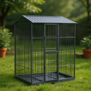 Gabbia per Uccelli in Acciaio Zincato Antracite 84.65 X 122.05 X 97.24 Pollici, Gabbia per Animali Domestici Resistente da Esterno - Product Image 2