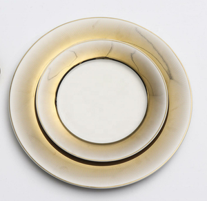 Véritable Or 120Pcs Porcelaine De Luxe Style Royal Nouvelle Vaisselle En Céramique De Chine Vaisselle Dîner Ensemble Assiette - Product Image 5