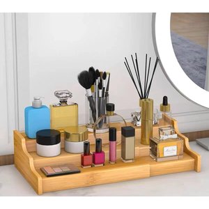 Étagère à épices en bambou extensible et réglable à plusieurs niveaux, design minimaliste pour la cuisine - Product Image 1