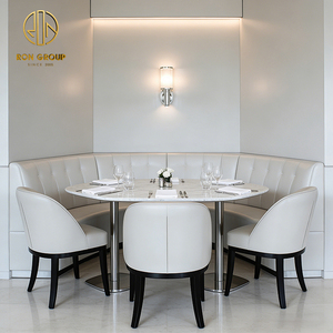 <span class=keywords><strong>Table</strong></span> minimaliste carrée en pierre frittée blanche, banquette de café en cuir, mobilier de restaurant, ensemble <span class=keywords><strong>table</strong></span> et chaises - Product Image 6