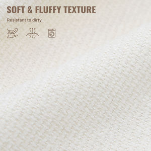 Canapé deux places moderne en bouclette chenille, sans assemblage, sans pieds, canapé-lit nuage, coussins amovibles, rembourrage éponge, pour salon - Product Image 2