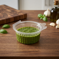 Sauces et condiments en PET recyclé de qualité alimentaire, transparents, capacité de 35 ml, ronds, épaisseur de 3 mm, personnalisables pour la vente en gros