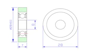 Semei BS60828-7 608RS POM bánh xe Delrin POM 3D máy in con lăn bánh xe V rãnh POM bánh xe với mang nhựa ròng rọc