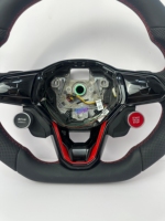 Volant sport en cuir perforé sur mesure en carbone forgé pour Volkswagen VW Golf R 5 6 8 R Jetta Mk6 Polo Passat CC