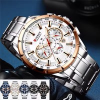 Pemasok Jam Tangan Pria Quartz Custom 8363, Stainless Steel, Tahan Air, Bercahaya, Kalender, Grosir, OEM, ODM, Jam Tangan Bisnis