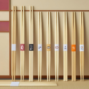 Produits Tendances 2026 Nouveautés Baguettes Japonaises à Double Pointe en Bambou Jetables avec Logo Personnalisé pour Sushi Shop - Product Image 6