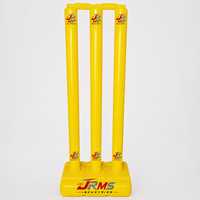 Ensemble de stumps de cricket en plastique JRMS Industries avec trois stumps et base pour enfants, garçons, filles, débutants, entraînement en plein air
