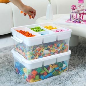 17 QT <b>Plastic</b> Storage Box with Building Baseplate Lid Stackable <b>Clear</b> <b>Container</b> for Organizing Lego Storage Box Wi - Product Image 6