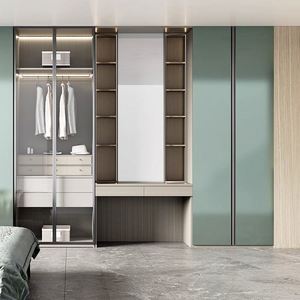 Ensemble de meubles de chambre à coucher en bois de luxe, taille king, réglable, avec design moderne, armoire et cadre de lit assortis, armoire personnalisable - Product Image 1