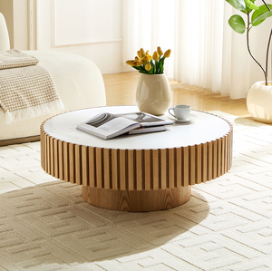 Nesting Round Sintered Stone Tabletop Modern Drum Coffee <b>Table</b> Luxury Circle Coffee <b>Table</b> <b>for</b> Apartment - Product Image 2