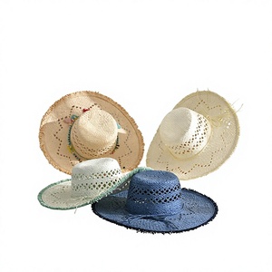 Nuevo <span class=keywords><strong>Sombrero</strong></span> de Paja Unisex de Ala Ancha Monocromático para Protección Solar, Ideal para la Playa y Vacaciones - Product Image 1