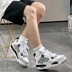 <span class=keywords><strong>Chaussures</strong></span> de basketball électriques Putian <span class=keywords><strong>AJ4</strong></span> Authentic Black for White Sail en cuir synthétique, rehaussantes, Paris Saint-Germain - Product Image 3