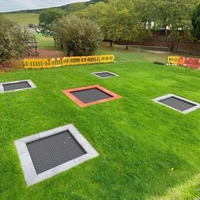 Nuevo diseño, gran equipo de fitness, trampolín rectangular enterrado, deportes al aire libre para niños