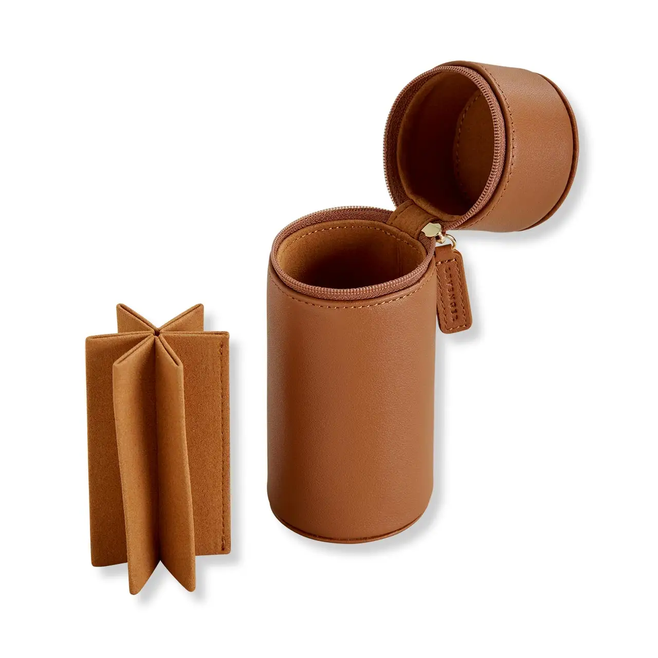 Creatieve Mini Verwijderbare Interieurhouder 6 Pennen Desktop Lederen Reiskoffer Pen Cup Capsule Pennenhouder