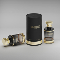 Boîte de papier de parfum violet violet personnalisé avec couvercle à charnière conception botanique en feuille d'or pour l'emballage de parfum cosmétique de marque