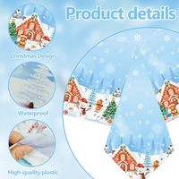 Nappe de fête de Noël, nappe rectangulaire jetable pour fête de Noël, nappe en plastique à thème de Noël pour les fêtes de Noël