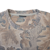 Sweat-shirt à col rond en molleton de coton pour homme, coupe ample, avec logo personnalisé, camouflage forestier réaliste, pour la chasse