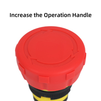 A16-16SHORT Bouton-poussoir d'arrêt d'urgence à corps court 16 mm 1NC 5A IP65 à verrouillage en plastique pour panneaux de commande compacts