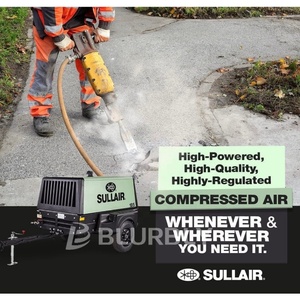 Sullair 185 CFM xách tay nổ mìn lỗ động cơ diesel Điều khiển quay áp suất thấp 46 kW lister động cơ diesel Máy nén khí - Product Image 4