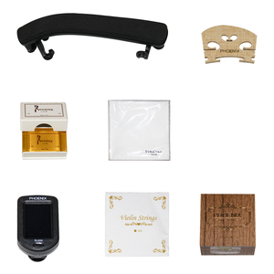 Vestito violino Phoenix prezzo all'ingrosso Set di violino 1/8-4/4 con custodia fiocco panno piangente colofonia poggiaspalla Clip accordatore - Product Image 5