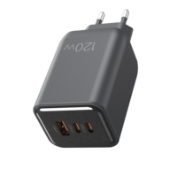 Pengisi Daya Cepat USB C 120W 2C1A Colokan EU Adaptor Daya untuk Laptop Tablet Ponsel Penggunaan Kantor