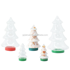 transparent Christmas tree shape plastic food grade PET jar for candy packaging custom size