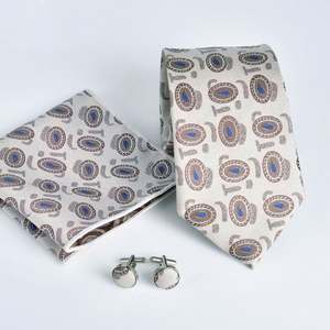 Conjunto de Tres Piezas de Jacquard para Hombre, Corbata Cuadrada, Gemelos, Accesorio de Vestir Profesional para Negocios, Corbata Nueva de 8 cm - Product Image 1