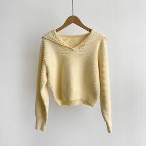 Chic décontracté col <span class=keywords><strong>marin</strong></span> à manches longues chandails pulls en tricot à rayures lâches pour les femmes - Product Image 6