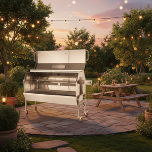 Barbecue au charbon de bois en acier inoxydable robuste, grill à rôtisserie à chauffage infrarouge pour porc <span class=keywords><strong>entier</strong></span>, agneau, <span class=keywords><strong>poulet</strong></span>, pour fête en plein air - Product Image 1