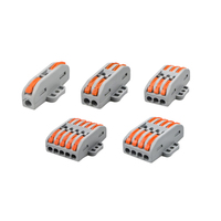 Connecteurs de câblage compacts à levier avec trous fixes 32A 450V, bornier en cuivre pur avec ressort en nylon et boîtier PC à enfoncement rapide