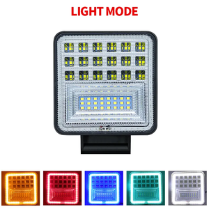 12V 24V faro de coche DRL 126W LED cuadrado Barra de luz de trabajo montaje Combo haces lámparas de conducción de inundación para Jeep camión todoterreno - Product Image 3