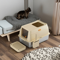 Nuanbei OEM Vente en gros d'usine Design minimal en acier inoxydable rectangle bac à litière pour chat grande capacité facile à nettoyer accessoires pour faire pipi