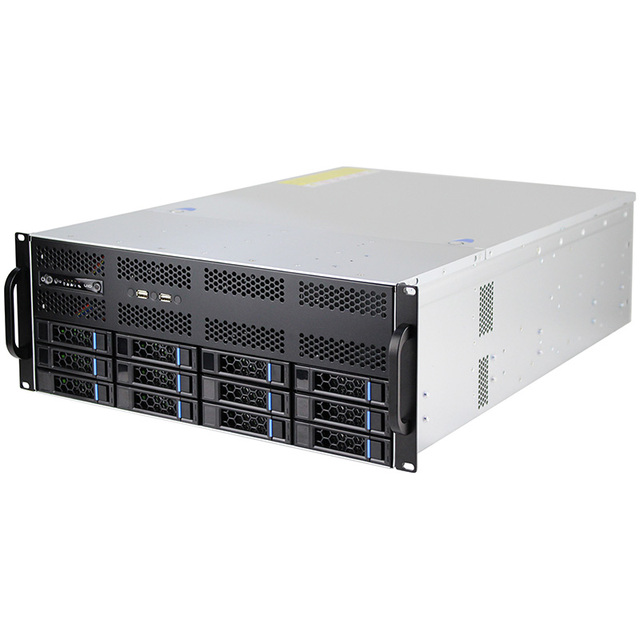 OEM 4U Rack 12-disk Hot-swappable 4GPU Graphics Card AI High-performance Computing Server Chassis EATX