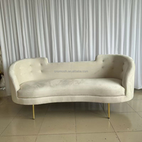 Hot Selling Elfenbein Sofa Hochzeit Love Seat White Velvet Sofa