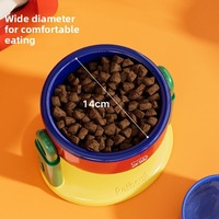 Gamelle de protection pour animaux à hauteur réglable avec ventouses obliques, gamelles pour chien à fixer au sol, anti-chute, facile à soulever pour chat