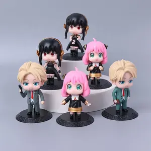 DL1198 Spy X Family Loid Yor Forger Anya Forger Chibi Anua Anime Figure with Base Anime Figure Model Toy for Kids 10cm