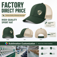 Casquette de papa personnalisée à séchage rapide en nylon léger bicolore avec dos en maille et visière pare-soleil, prix usine, sublimation
