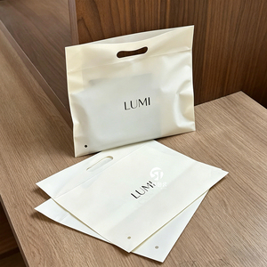 GRS Recyclable Frosted CPE Handle Bags | Thickened Clothing Packaging for Apparel Underwear <b>Garments</b> - Product Image 5