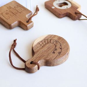 Acacia Wood Eco-friendly Classic Magnetic Refrigerator Beer <b>Bottle</b> Opener Design Custom Logo DIY Promotion Gift - Product Image 1
