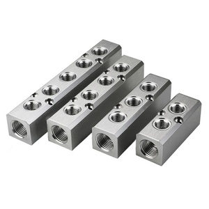 Gas Carbon Dioxide Fluid Distributor Anodized Hydraulic Pneumatic Fittings Aluminum Alloy Manifold Custom Stainless Steel - Product Image 3