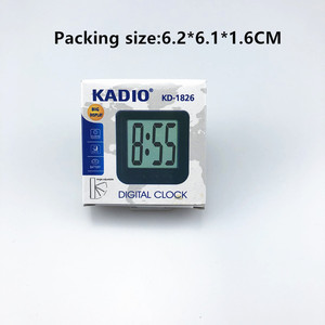 Kadio <b>Digital</b> <b>Clock</b> KD-1826 Black Square Ultra Thin <b>Desk</b> <b>Clock</b> For Student Use - Product Image 4